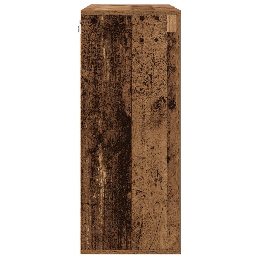 Produktbild för Väggskåp med hylla Gammalt trä 80 x 33 x 80 cm Konstruerat trä