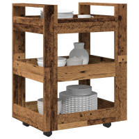 Produktbild för Köksvagn Ekträ 60 x 45 x 80 cm Konstruerat trä