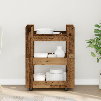 Produktbild för Köksvagn Ekträ 60 x 45 x 80 cm Konstruerat trä