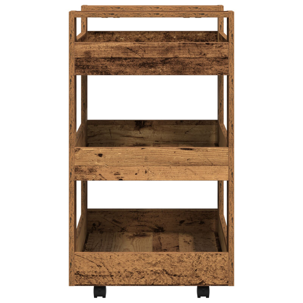 Produktbild för Köksvagn Ekträ 60 x 45 x 80 cm Konstruerat trä