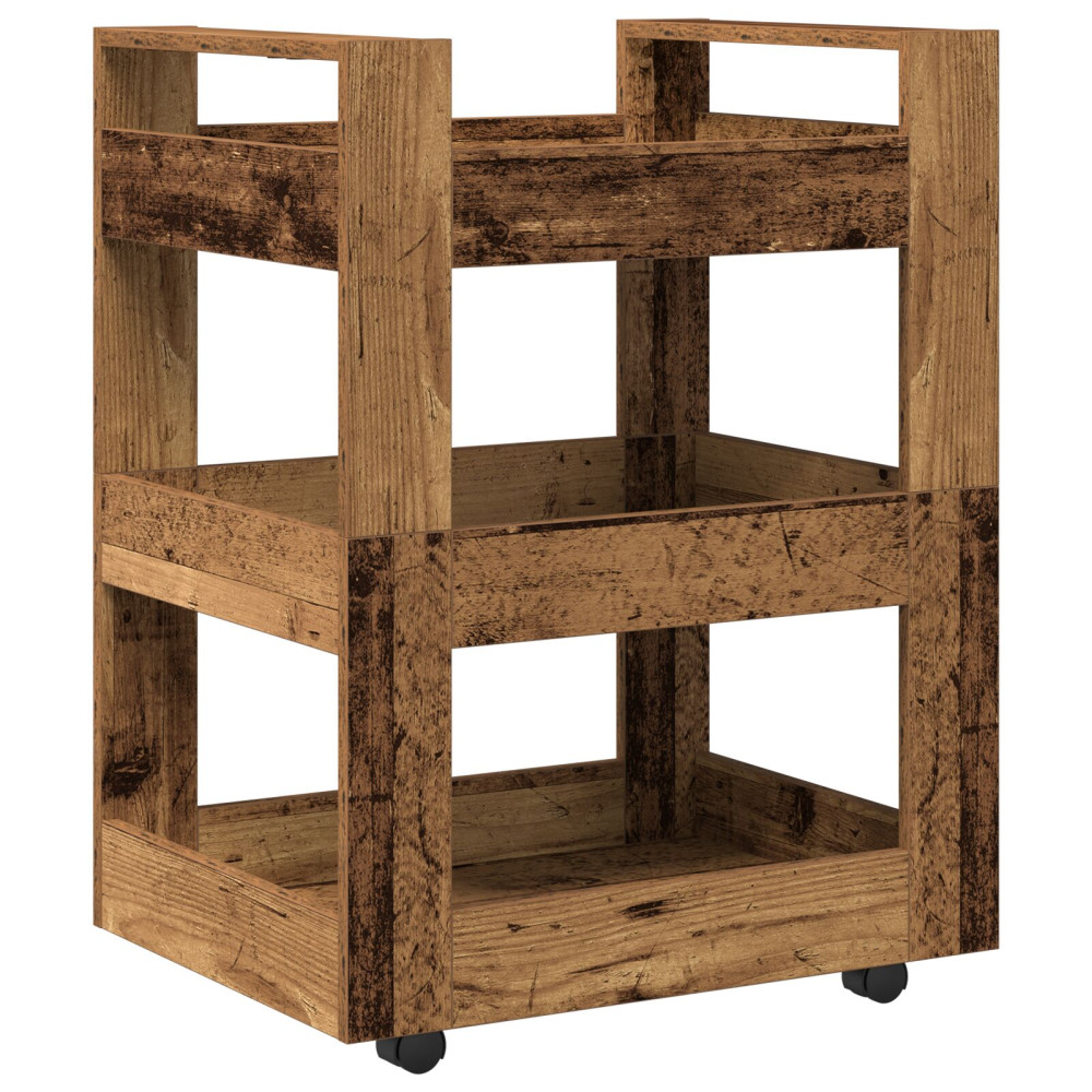 Produktbild för Köksvagn Ekträ 60 x 45 x 80 cm Konstruerat trä