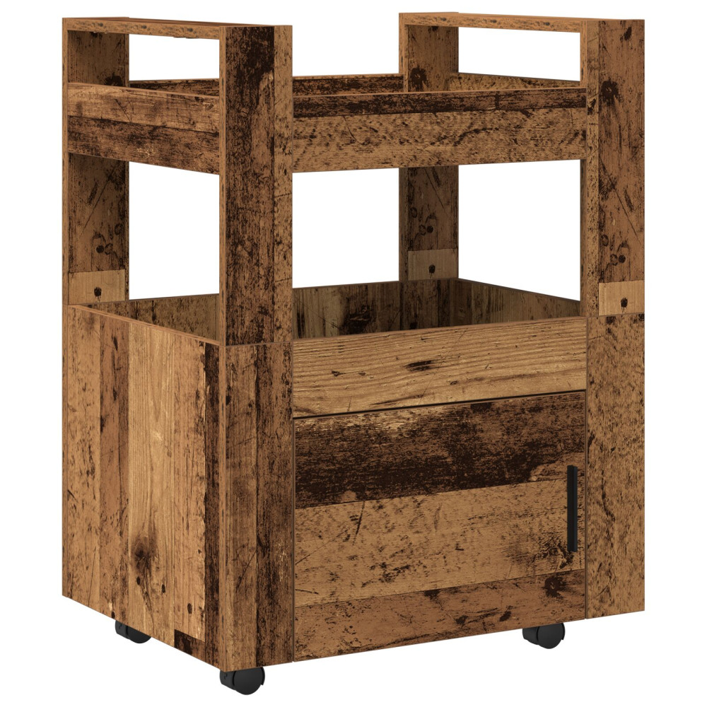 Produktbild för Köksvagn Gammalt trä 60 x 45 x 80 cm Konstruerat trä
