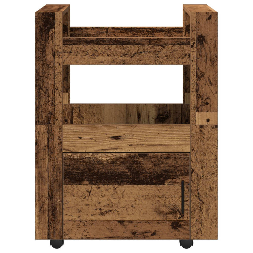 Produktbild för Köksvagn Gammalt trä 60 x 45 x 80 cm Konstruerat trä
