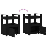Produktbild för Köksvagn Svart ek 60 x 45 x 80 cm Konstruerat trä