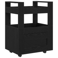Produktbild för Köksvagn Svart ek 60 x 45 x 80 cm Konstruerat trä