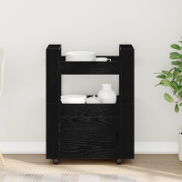Produktbild för Köksvagn Svart ek 60 x 45 x 80 cm Konstruerat trä