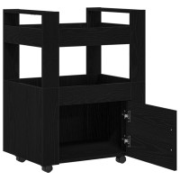 Produktbild för Köksvagn Svart ek 60 x 45 x 80 cm Konstruerat trä