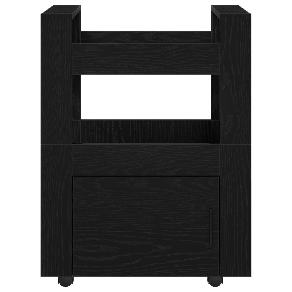 Produktbild för Köksvagn Svart ek 60 x 45 x 80 cm Konstruerat trä