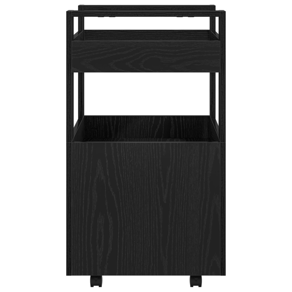 Produktbild för Köksvagn Svart ek 60 x 45 x 80 cm Konstruerat trä