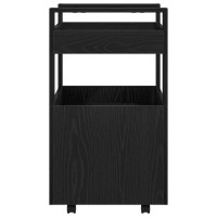Produktbild för Köksvagn Svart ek 60 x 45 x 80 cm Konstruerat trä