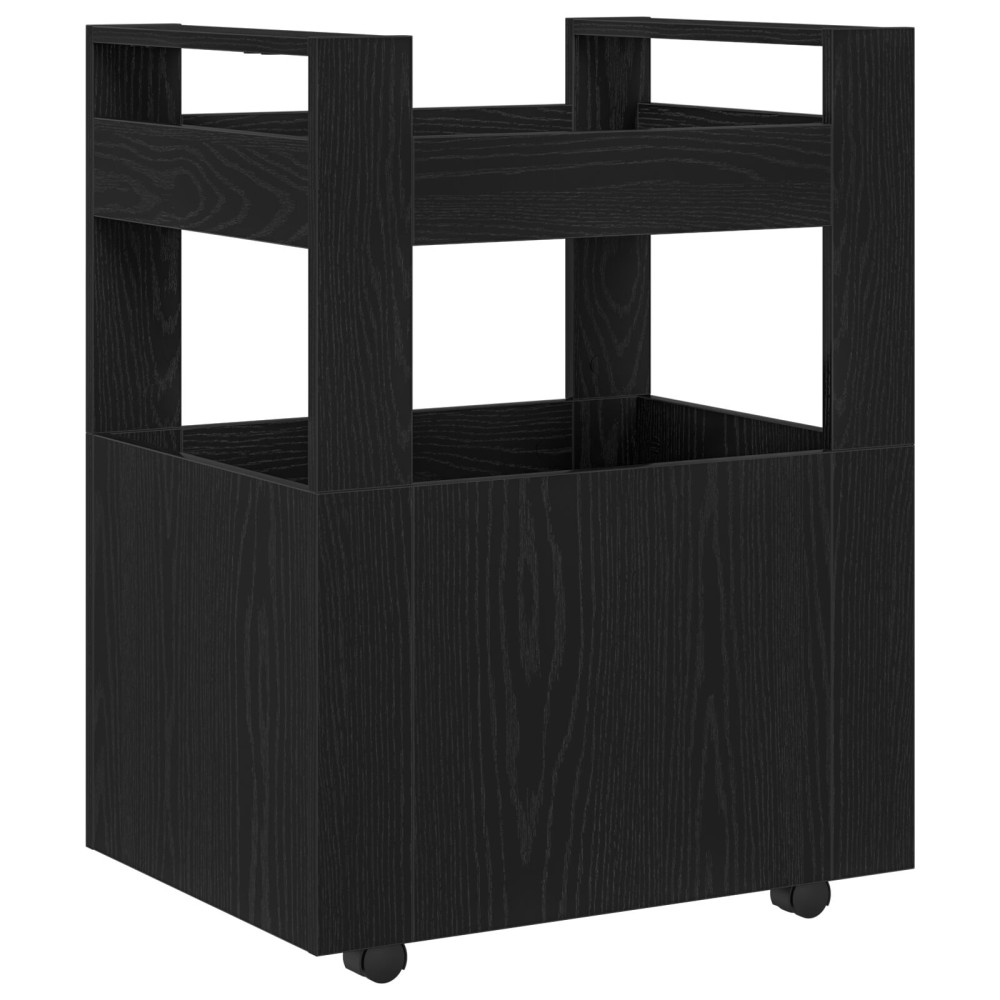 Produktbild för Köksvagn Svart ek 60 x 45 x 80 cm Konstruerat trä
