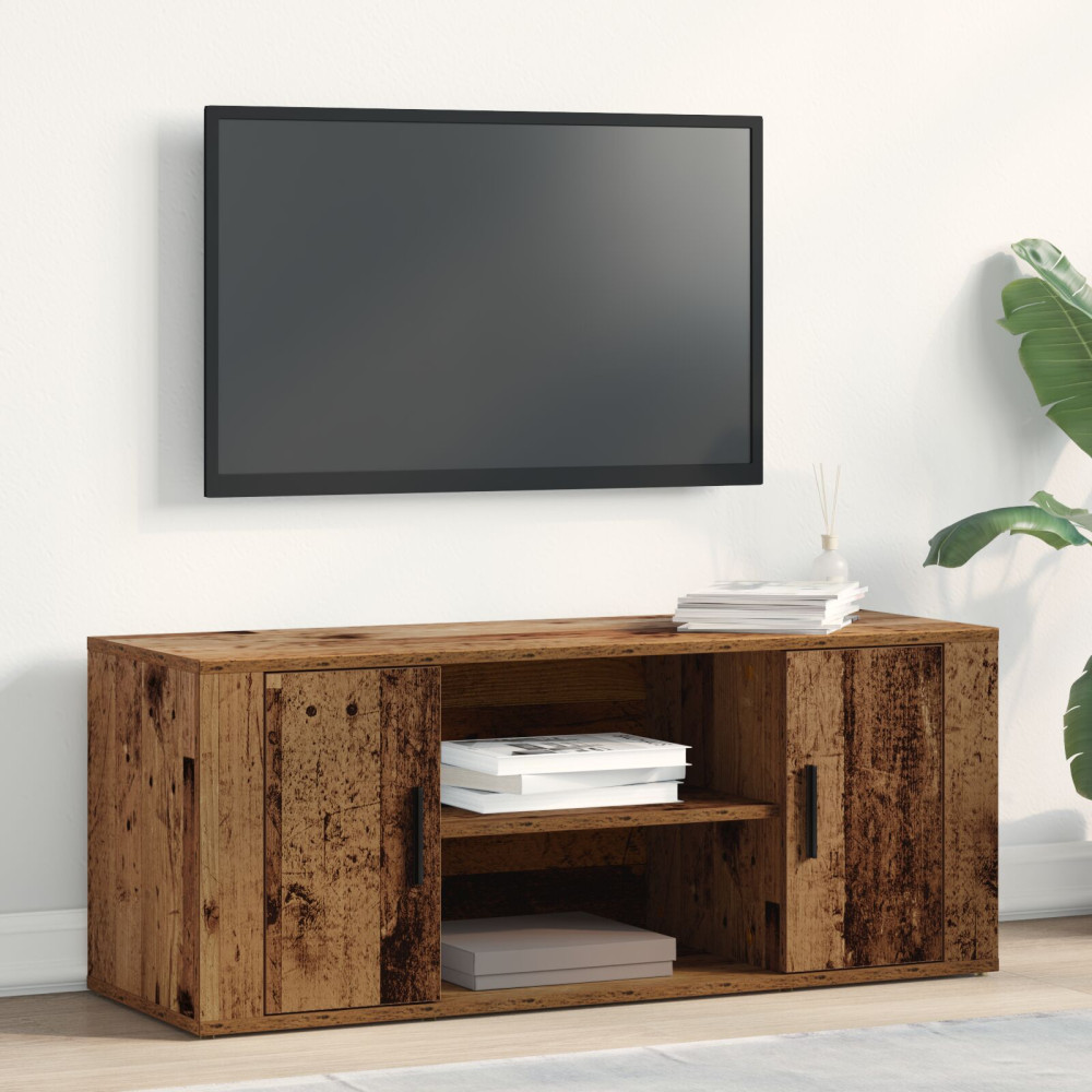 Produktbild för TV-skåp Gammalt trä 100 x 35 x 40 cm Konstruerat trä