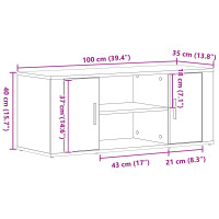 Produktbild för TV-skåp Gammalt trä 100 x 35 x 40 cm Konstruerat trä