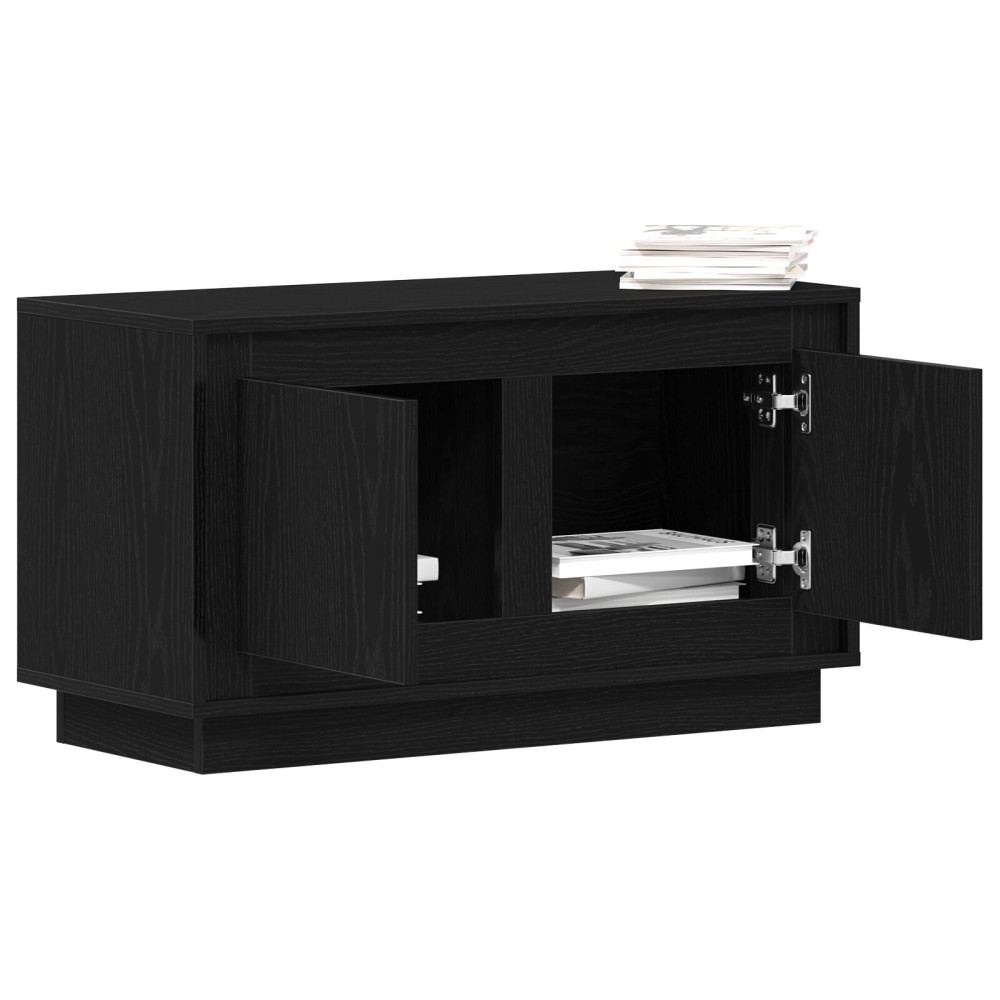 Produktbild för TV-skåp Svart ek 80 x 35 x 45 cm Konstruerat trä