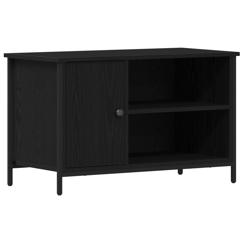 Produktbild för TV-skåp Svart ek 80 x 40 x 50 cm Konstruerat trä