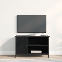 Produktbild för TV-skåp Svart ek 80 x 40 x 50 cm Konstruerat trä