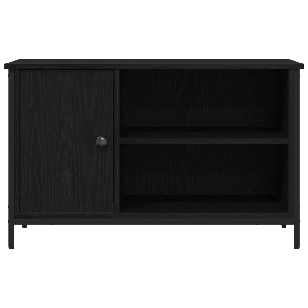 Produktbild för TV-skåp Svart ek 80 x 40 x 50 cm Konstruerat trä