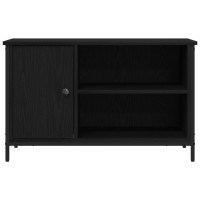 Produktbild för TV-skåp Svart ek 80 x 40 x 50 cm Konstruerat trä