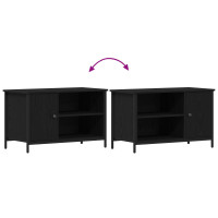 Produktbild för TV-skåp Svart ek 80 x 40 x 50 cm Konstruerat trä