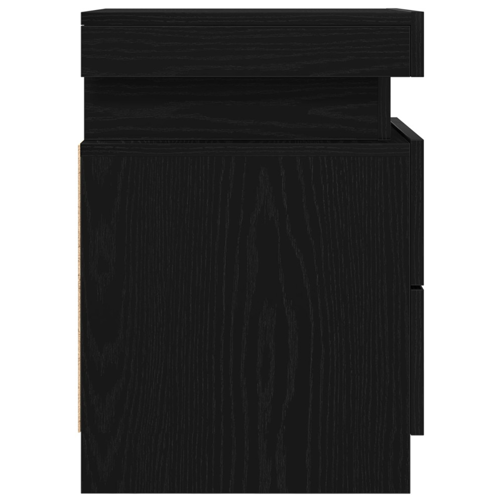 Produktbild för Nattduksbord 2 pcs Svart Ek 35 x 39 x 55 cm Konstruerat trä