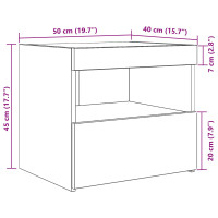 Produktbild för Nattduksbord Gammalt trä 50 x 40 x 45 cm Konstruerat trä