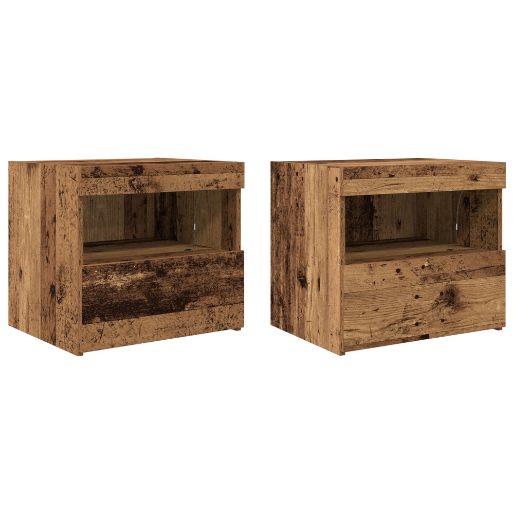 Produktbild för Nattduksbord 2 pcs Gammalt trä 50 x 40 x 45 cm Konstruerat trä