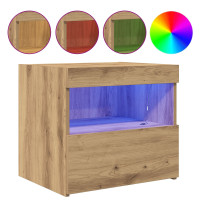 Produktbild för Nattduksbord 2 pcs Artisan Ek 50 x 40 x 45 cm Konstruerat trä