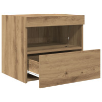 Produktbild för Nattduksbord 2 pcs Artisan Ek 50 x 40 x 45 cm Konstruerat trä
