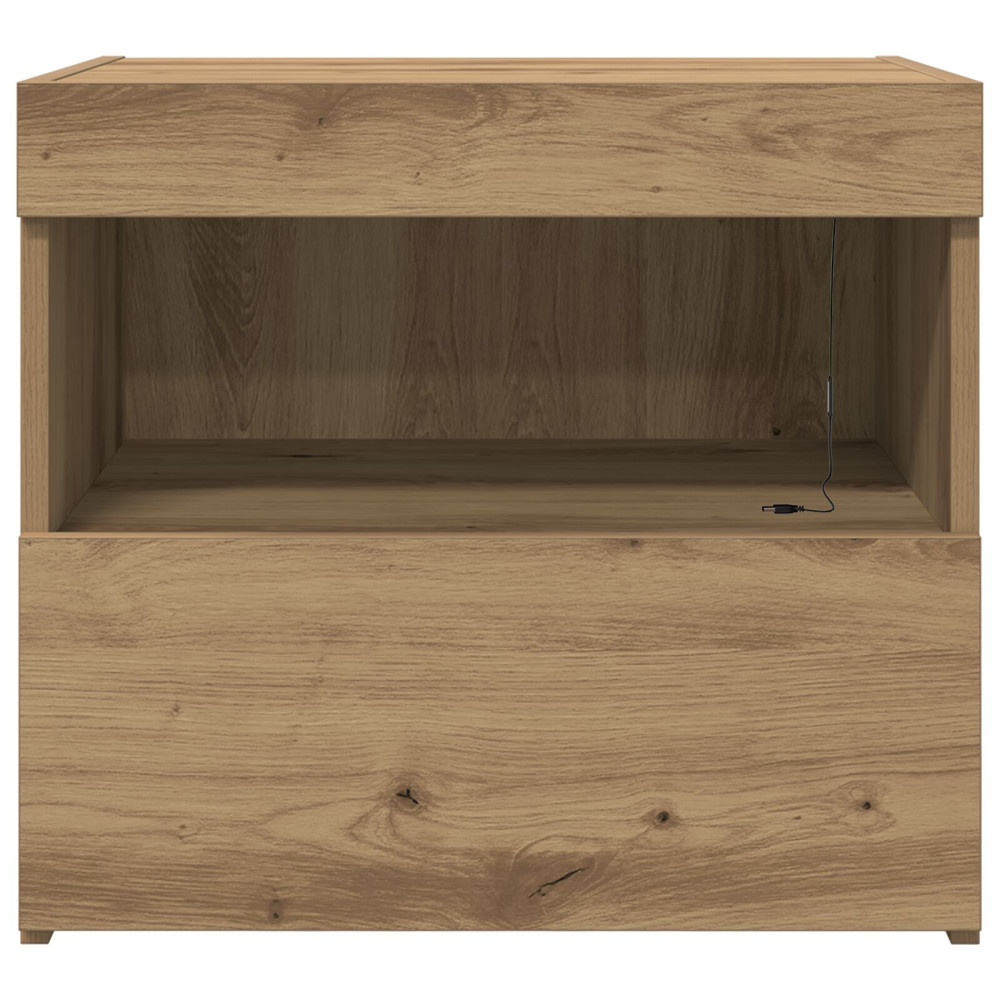 Produktbild för Nattduksbord 2 pcs Artisan Ek 50 x 40 x 45 cm Konstruerat trä