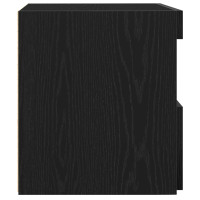 Produktbild för Nattduksbord med låda Svart Ek 50 x 40 x 45 cm Konstruerat trä