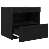 Produktbild för Nattduksbord 2 pcs Svart Ek 50 x 40 x 45 cm Konstruerat trä