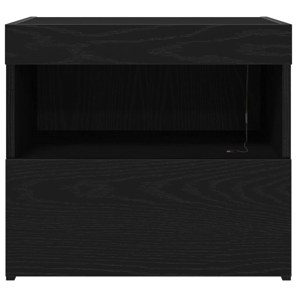 Produktbild för Nattduksbord 2 pcs Svart Ek 50 x 40 x 45 cm Konstruerat trä
