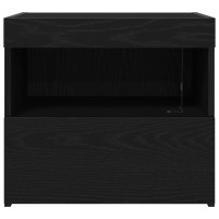 Produktbild för Nattduksbord 2 pcs Svart Ek 50 x 40 x 45 cm Konstruerat trä