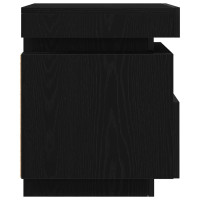 Produktbild för Nattduksbord 2 pcs Svart Ek 40 x 39 x 48,5 cm Konstruerat trä