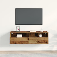 Produktbild för TV Vägghylla Gammalt trä 100 x 30 x 30 cm Konstruerat trä
