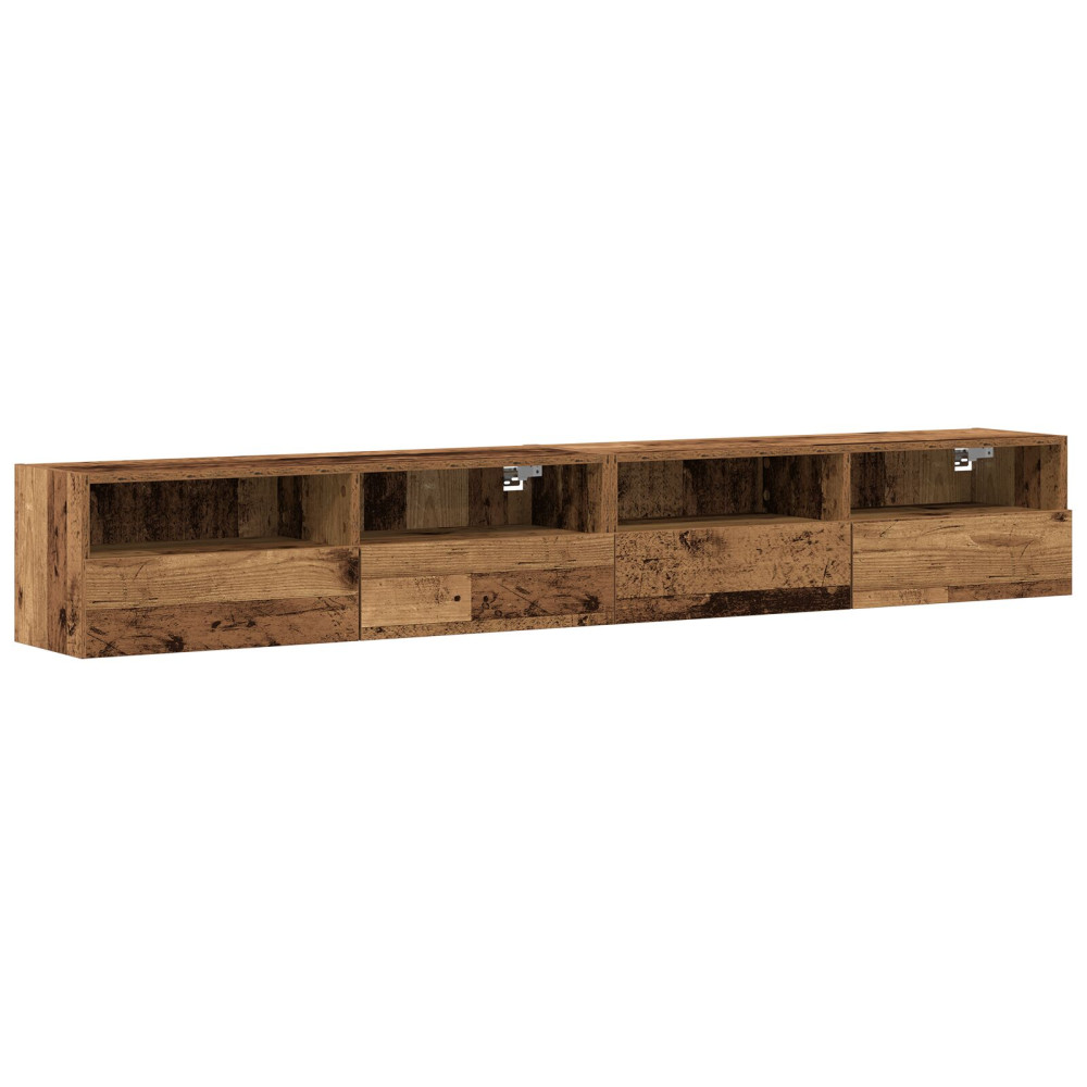 Produktbild för TV Vägghylla 2 pcs Gammalt trä 100 x 30 x 30 cm Konstruerat trä