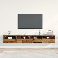 Produktbild för TV Vägghylla 2 pcs Gammalt trä 100 x 30 x 30 cm Konstruerat trä