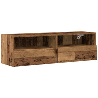 Produktbild för TV Vägghylla 2 pcs Gammalt trä 100 x 30 x 30 cm Konstruerat trä