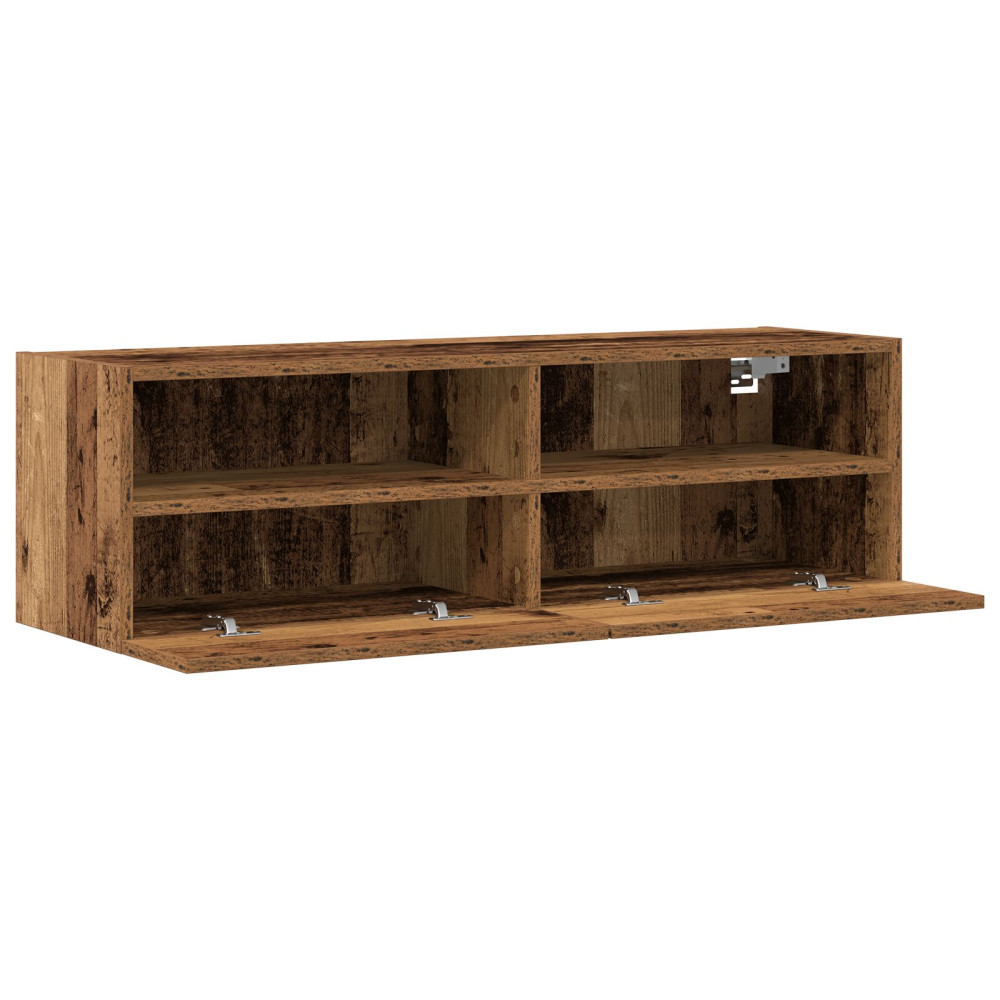 Produktbild för TV Vägghylla 2 pcs Gammalt trä 100 x 30 x 30 cm Konstruerat trä