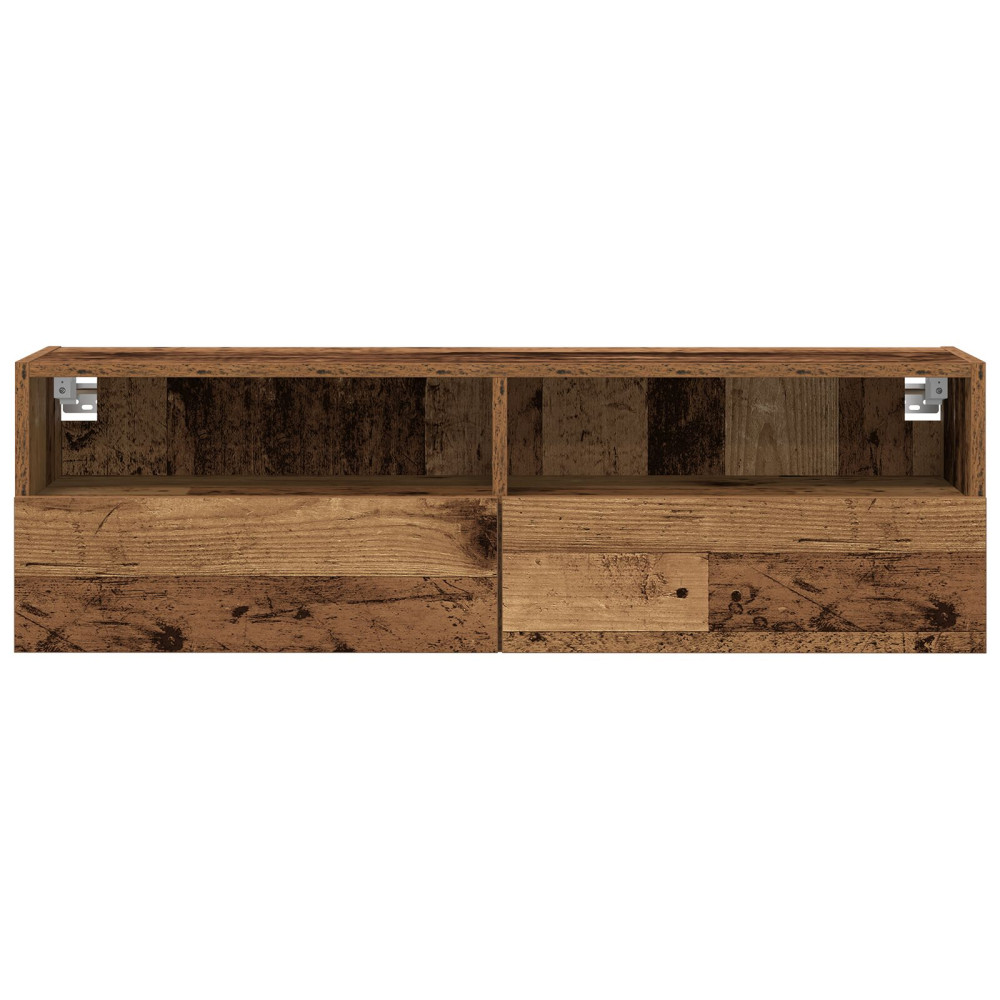 Produktbild för TV Vägghylla 2 pcs Gammalt trä 100 x 30 x 30 cm Konstruerat trä