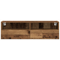 Produktbild för TV Vägghylla 2 pcs Gammalt trä 100 x 30 x 30 cm Konstruerat trä