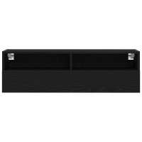 Produktbild för TV Vägghylla 2 pcs Svart ek 100 x 30 x 30 cm Konstruerat trä