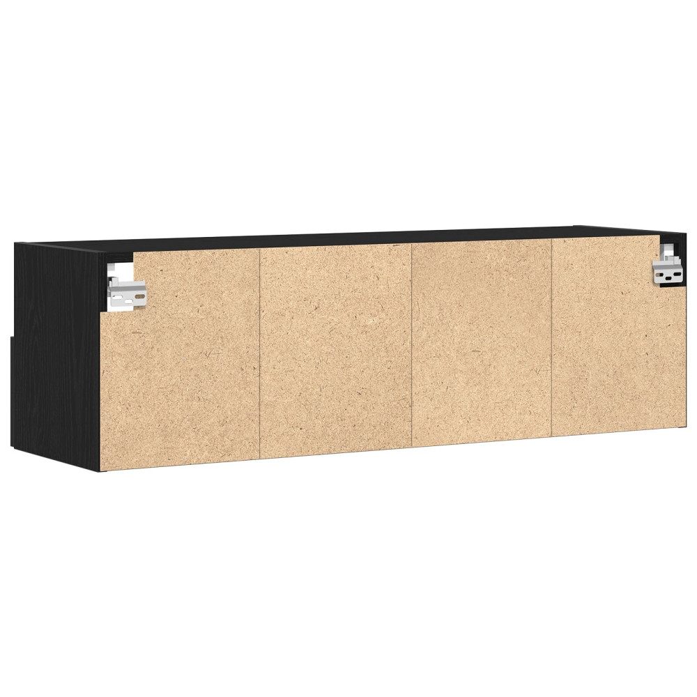 Produktbild för TV Vägghylla 2 pcs Svart ek 100 x 30 x 30 cm Konstruerat trä