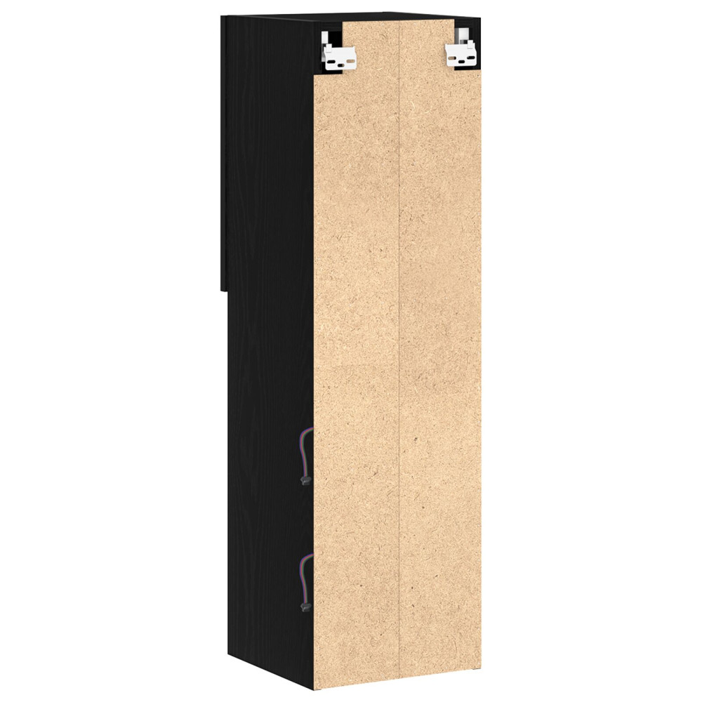 Produktbild för TV-bänkset med LED Svart Ek 30,5 x 30 x 102 cm Konstruerat trä