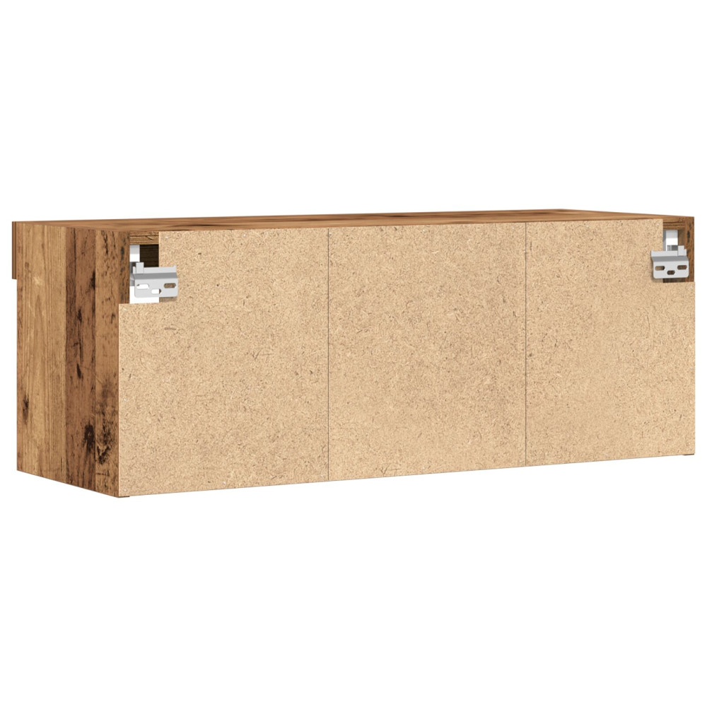 Produktbild för TV-bänkset med led Gammalt trä 80 x 30 x 30 cm Konstruerat trä