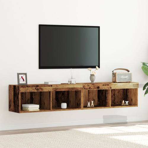 vidaXL TV-bänkset 2 pcs Gammalt trä 80 x 30 x 30 cm Konstruerat trä