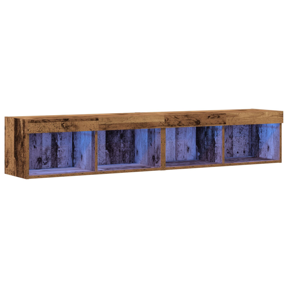 Produktbild för TV-bänkset 2 pcs Gammalt trä 80 x 30 x 30 cm Konstruerat trä