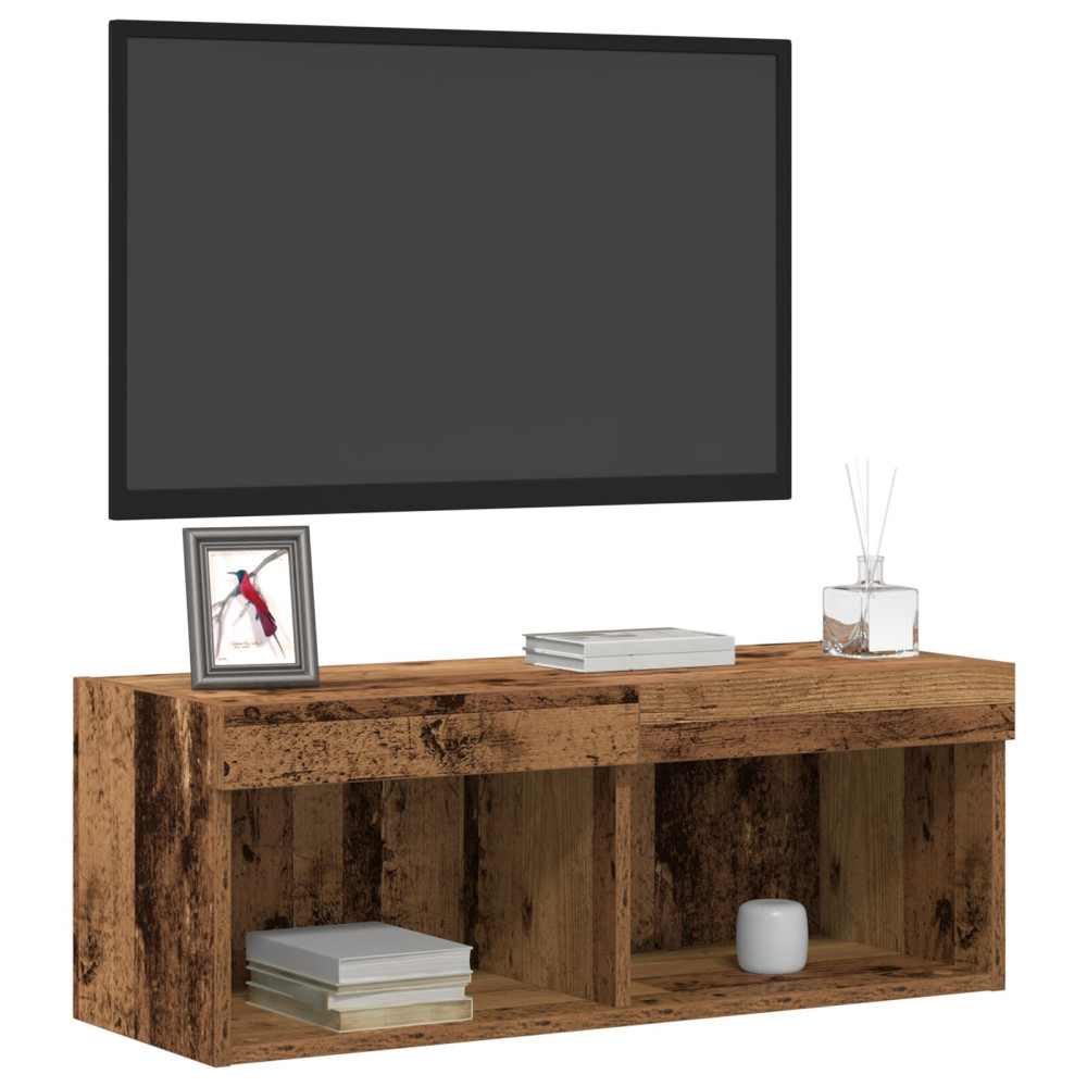 Produktbild för TV-bänkset 2 pcs Gammalt trä 80 x 30 x 30 cm Konstruerat trä
