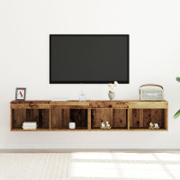 Produktbild för TV-bänkset 2 pcs Gammalt trä 80 x 30 x 30 cm Konstruerat trä