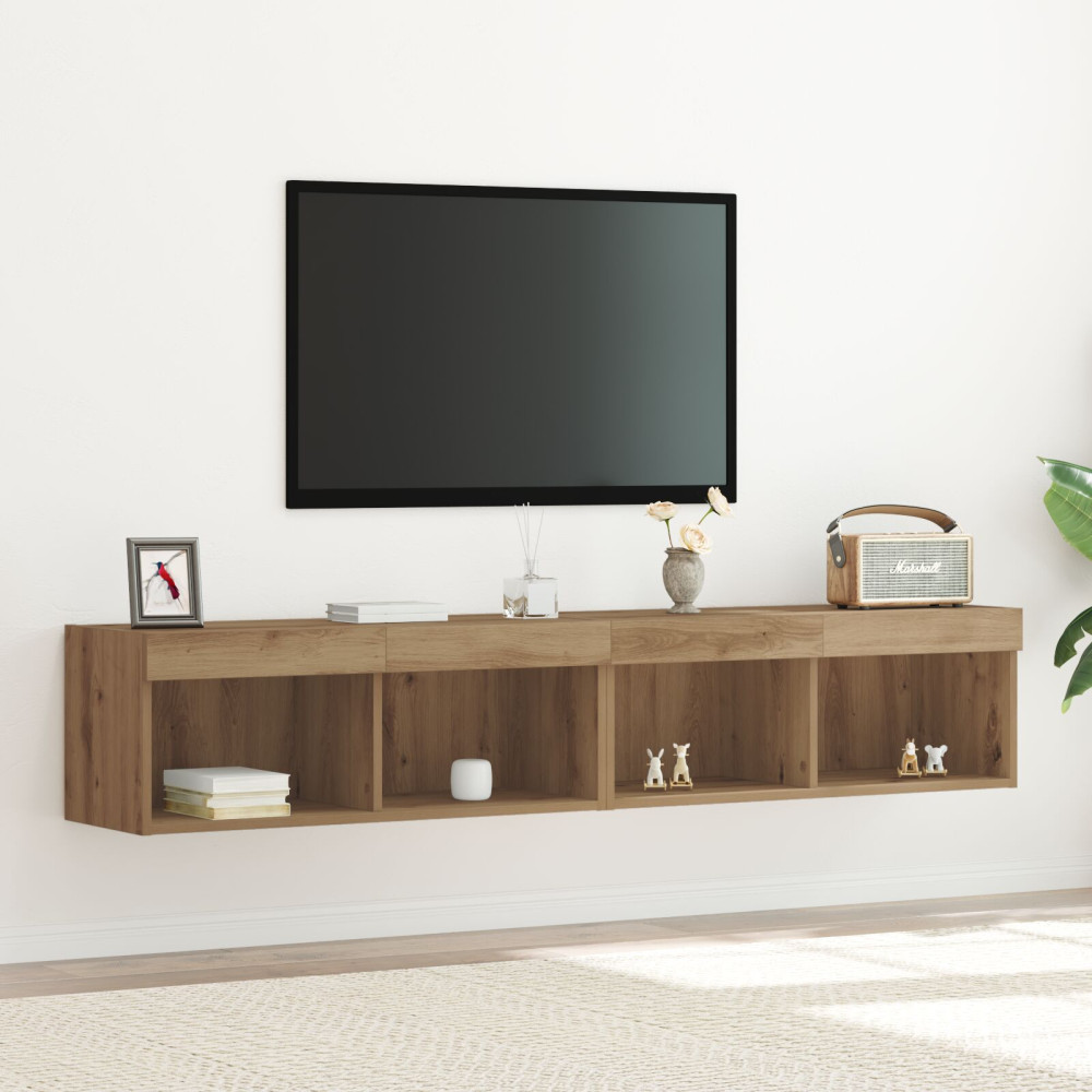 Produktbild för TV-bänkset 2 pcs Artisan Ek Konstruerat trä